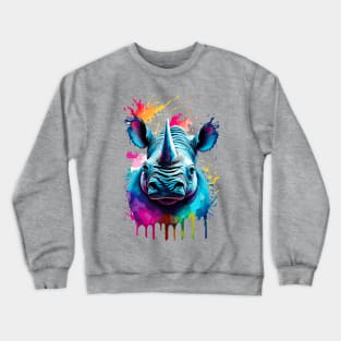 Rhino Colourful - Cute Rhinoceros Crewneck Sweatshirt